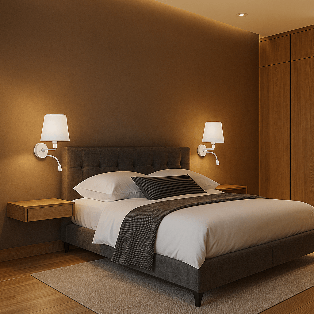 Aplique de pared "PAIR" E27 con foco LED de lectura 3W