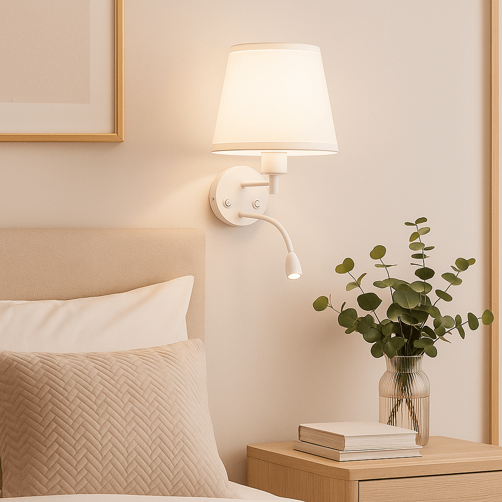 Aplique de pared "PAIR" E27 con foco LED de lectura 3W
