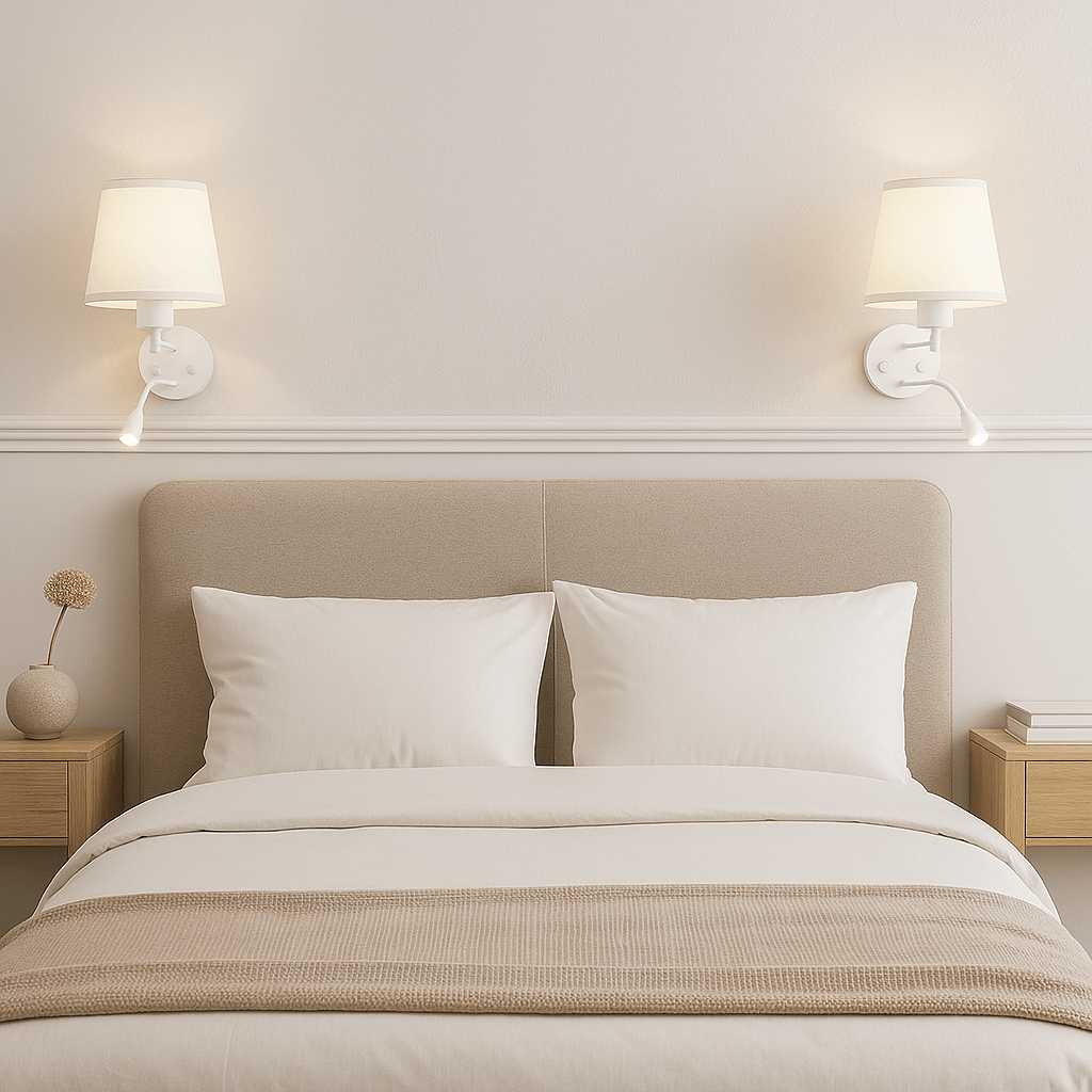 Aplique de pared "PAIR" E27 con foco LED de lectura 3W