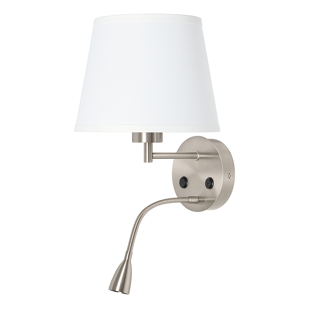 Aplique de pared "PAIR" E27 con foco LED de lectura 3W