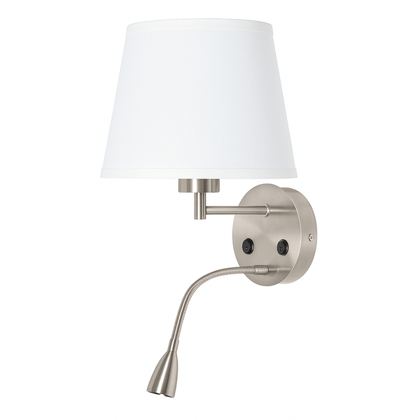 Aplique de pared "PAIR" E27 con foco LED de lectura 3W