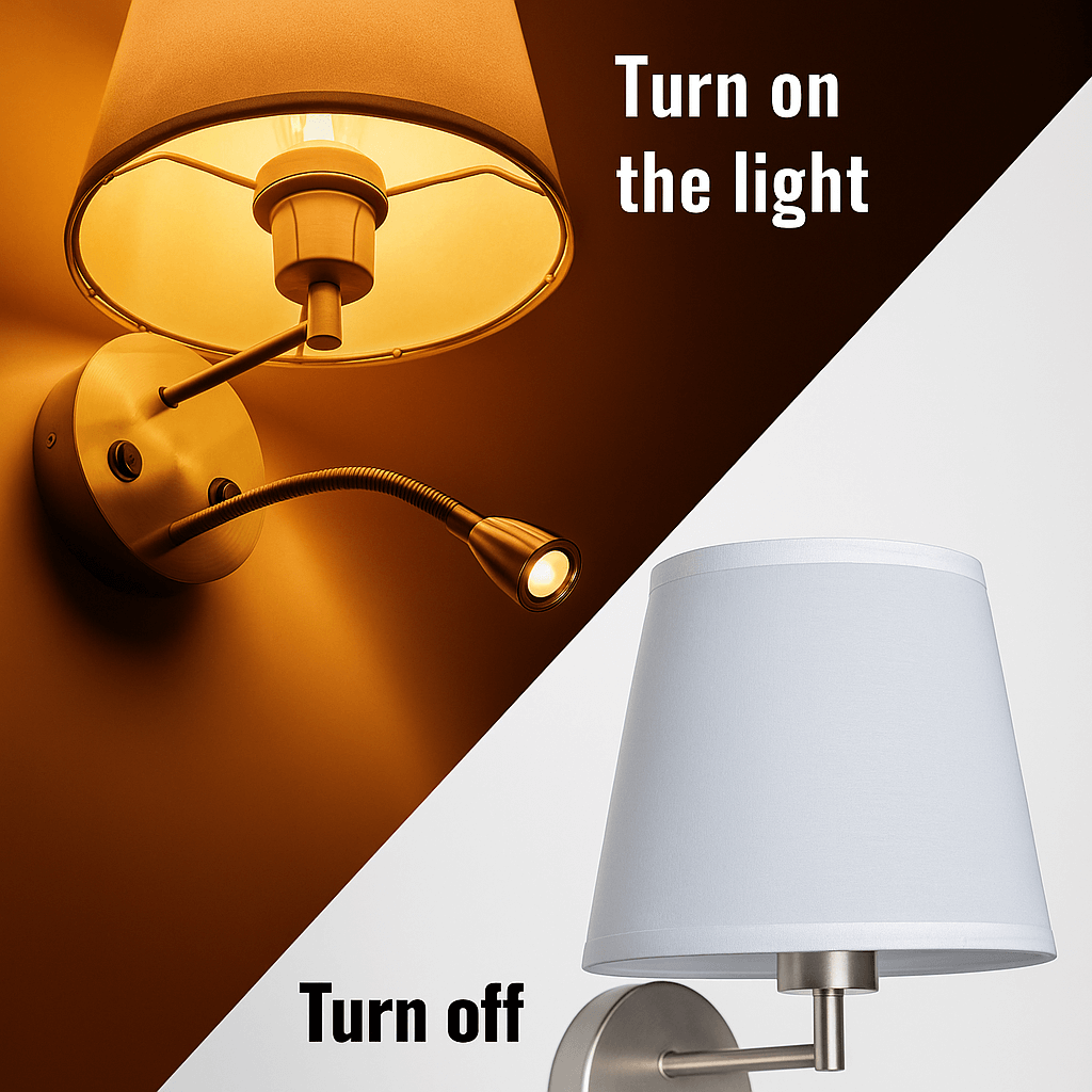 Aplique de pared "PAIR" E27 con foco LED de lectura 3W