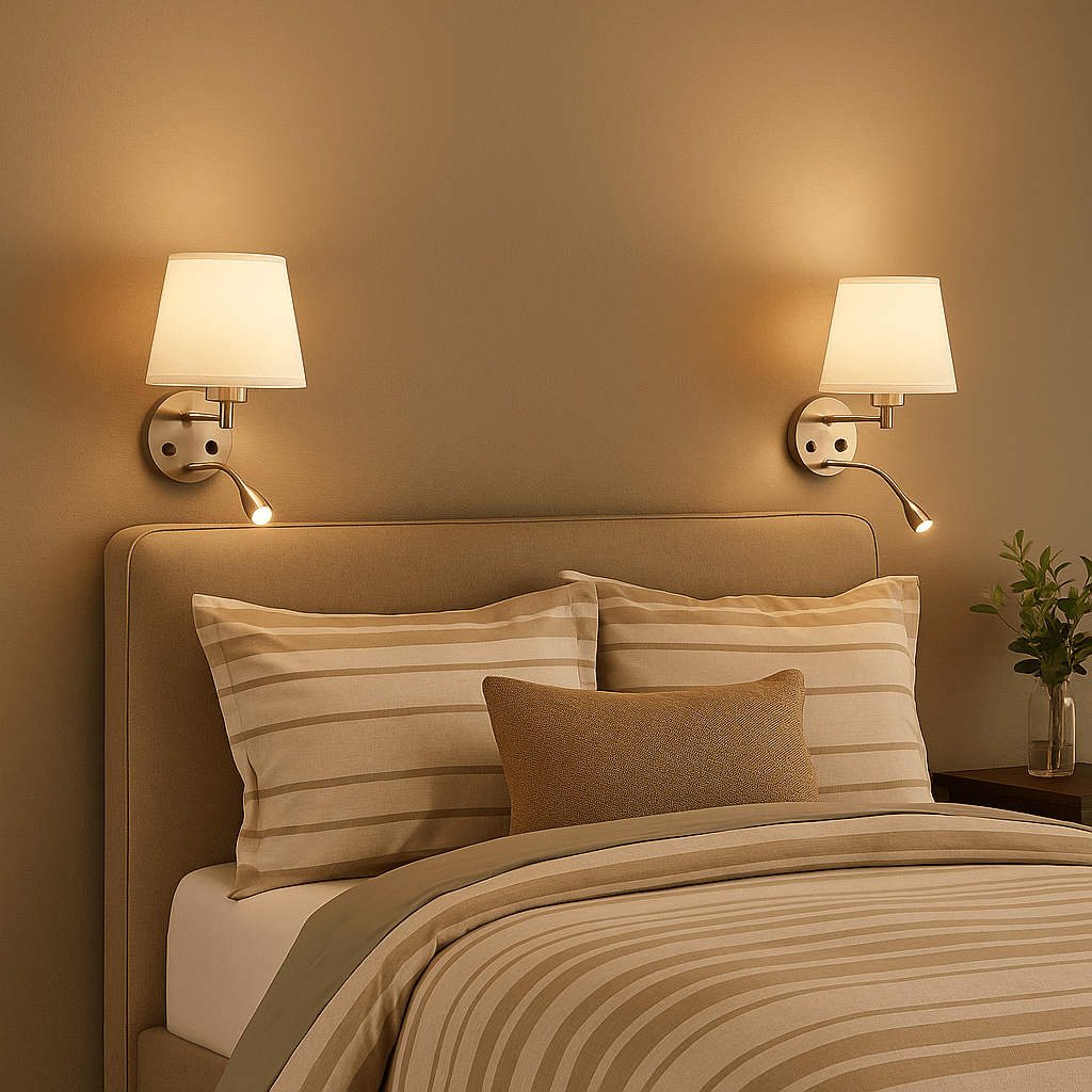 Aplique de pared "PAIR" E27 con foco LED de lectura 3W