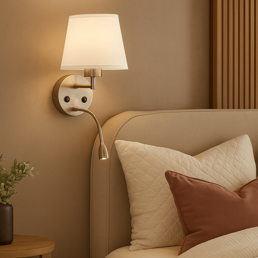 Aplique de pared "PAIR" E27 con foco LED de lectura 3W