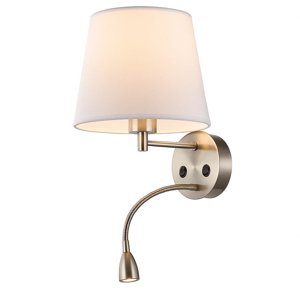 Aplique de pared "PAIR" E27 con foco LED de lectura 3W