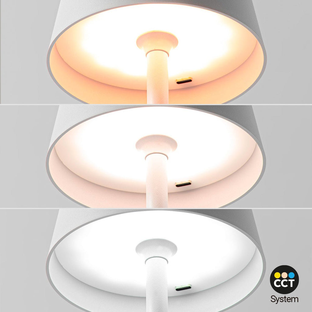 Lámpara de mesa LED CCT inalámbrica - Táctil - Ø100 mm