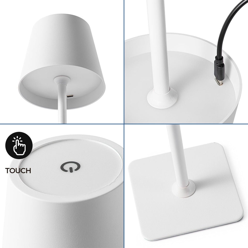 Lámpara de mesa LED CCT inalámbrica - Táctil - Ø100 mm