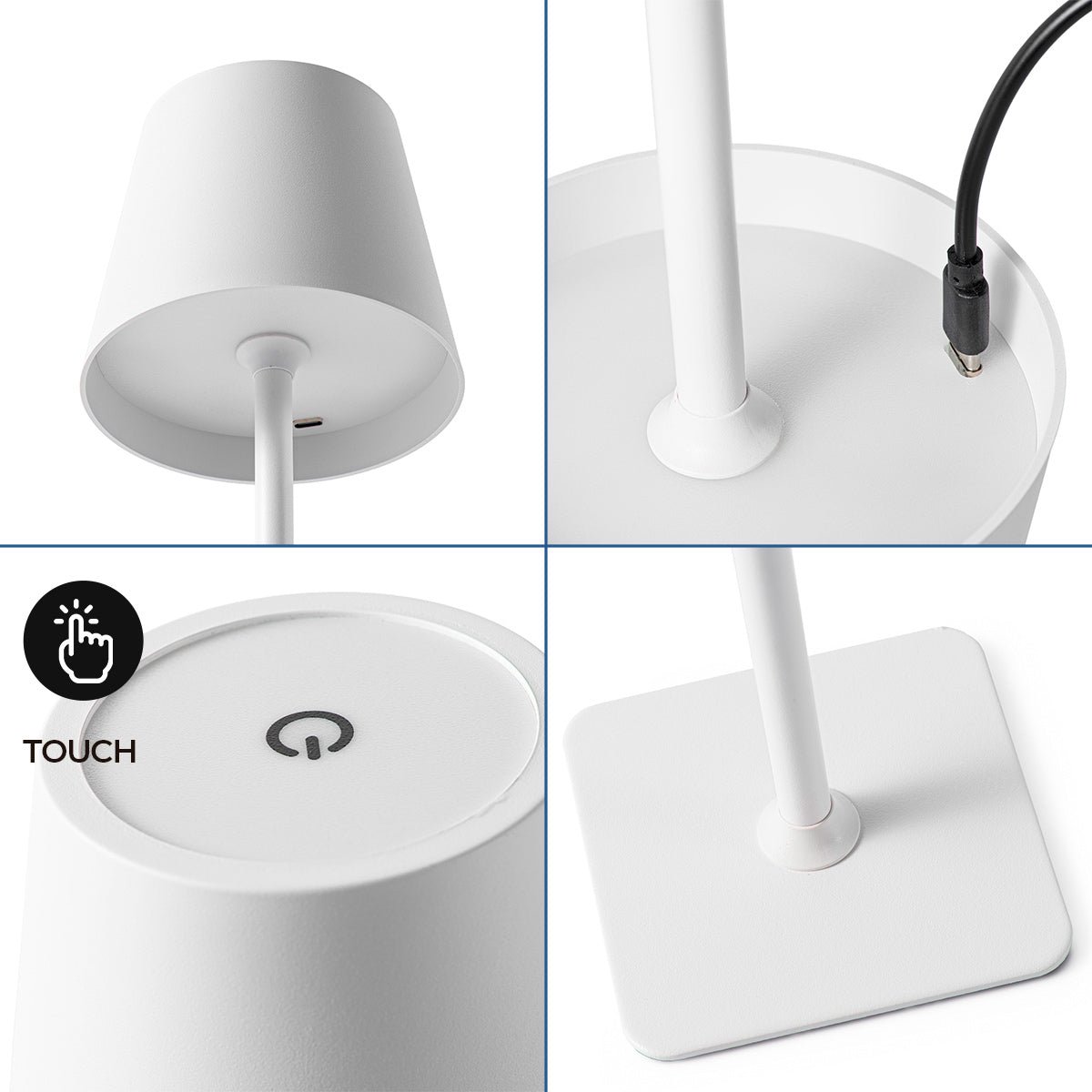 Lámpara de mesa LED CCT inalámbrica - Táctil - Ø100 mm