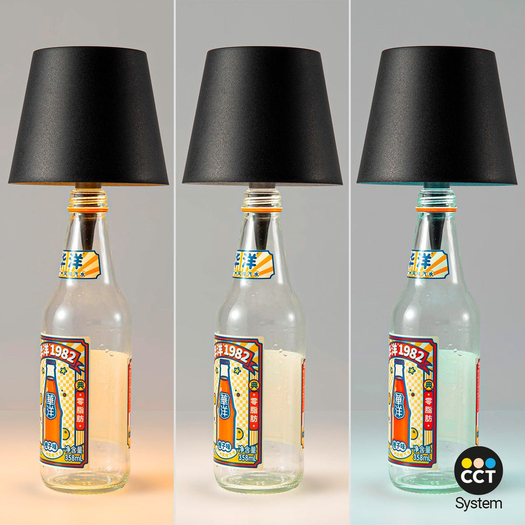 Lámpara para botellas LED CCT portátil - Táctil - Ø105 mm