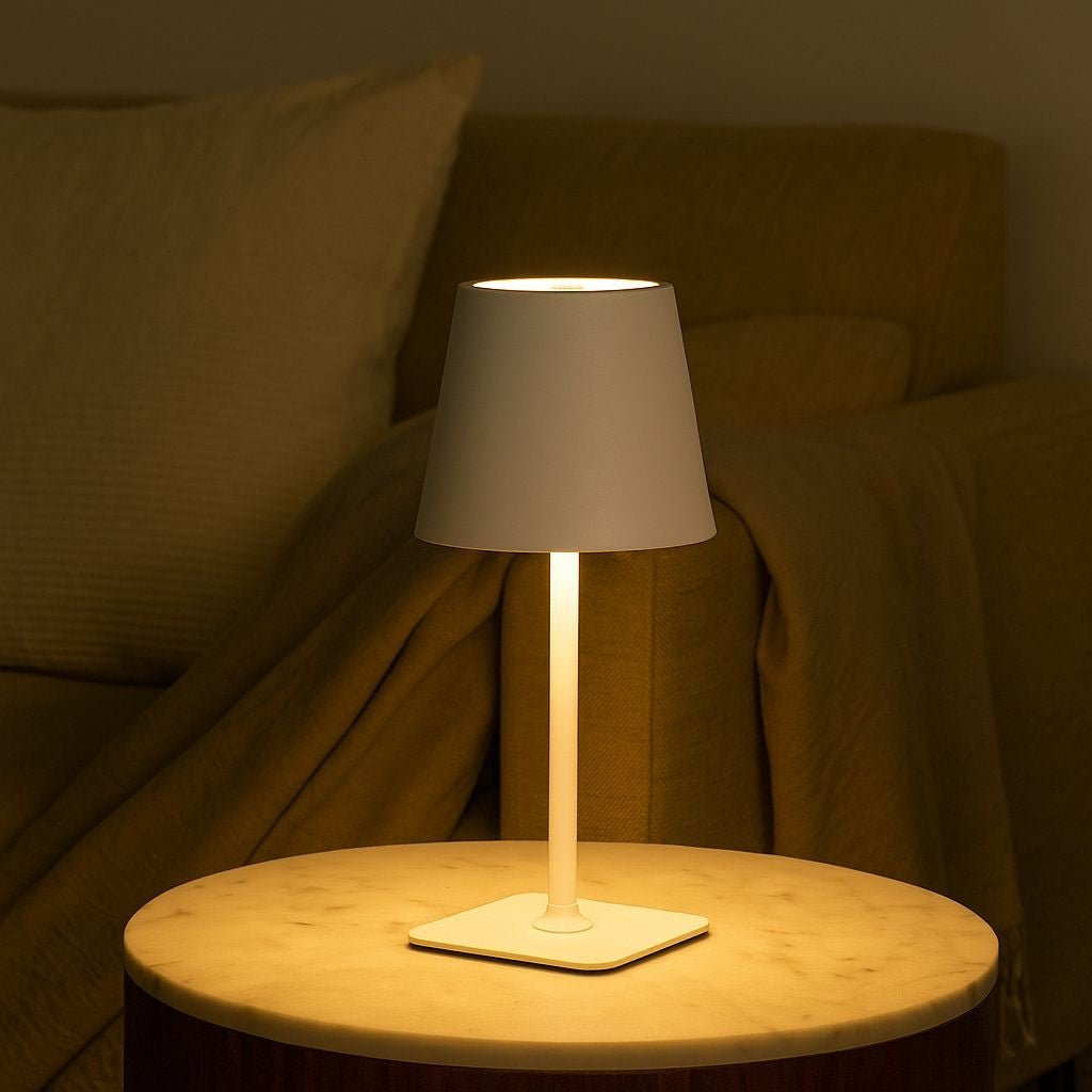 Lámpara de mesa LED CCT inalámbrica - Táctil - Ø100 mm