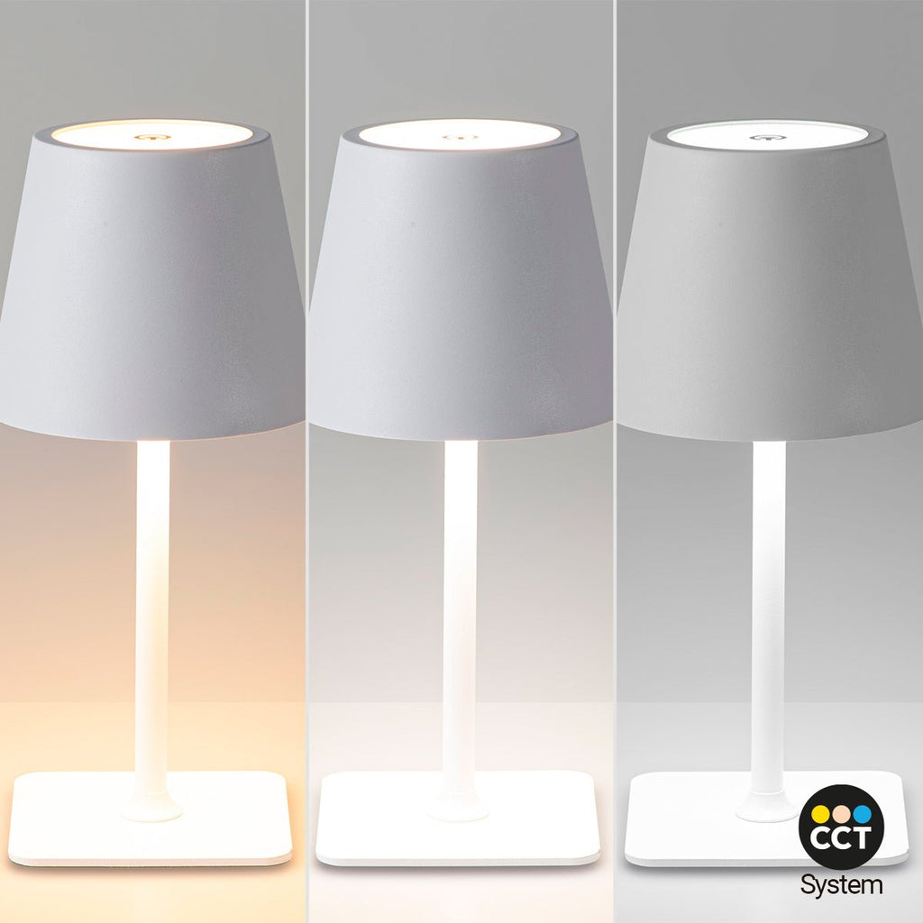 Lámpara de mesa LED CCT inalámbrica - Táctil - Ø100 mm
