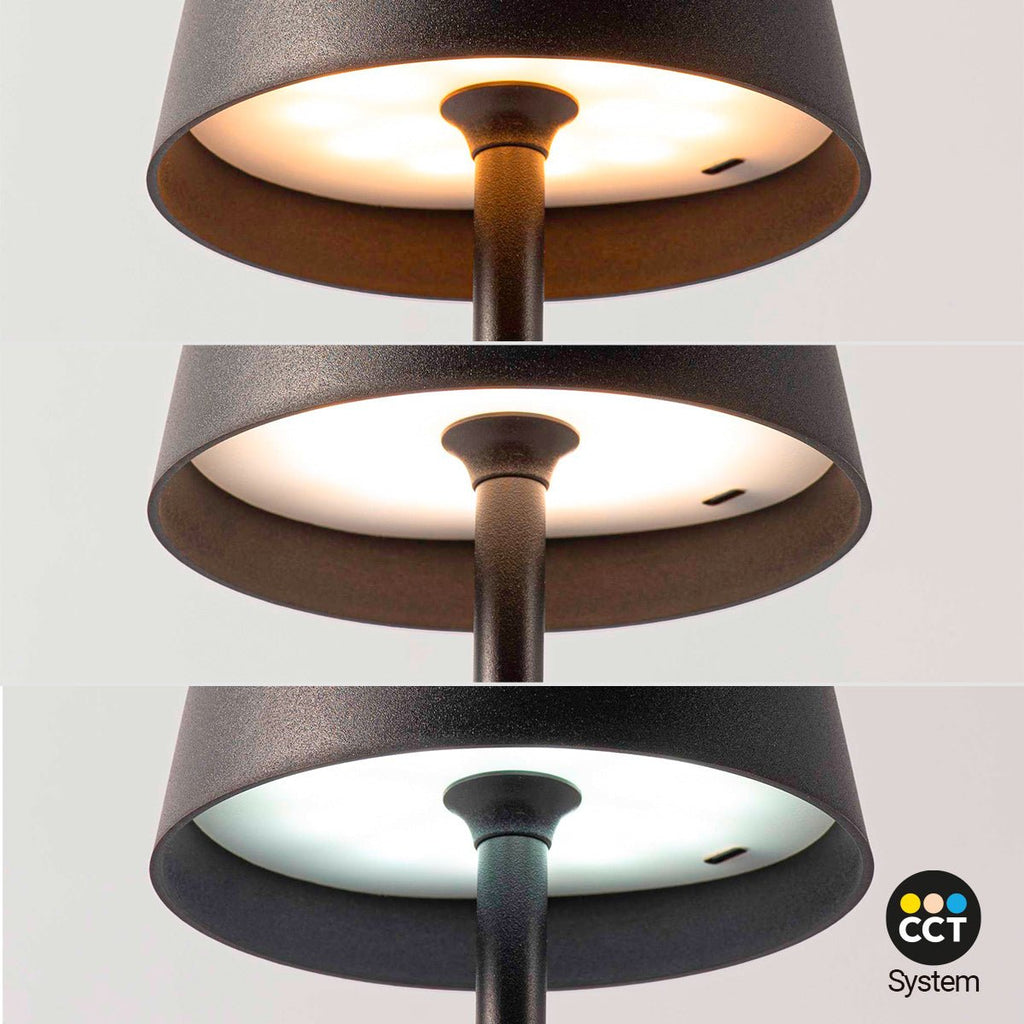 Lámpara de mesa LED CCT inalámbrica - Táctil - Ø100 mm