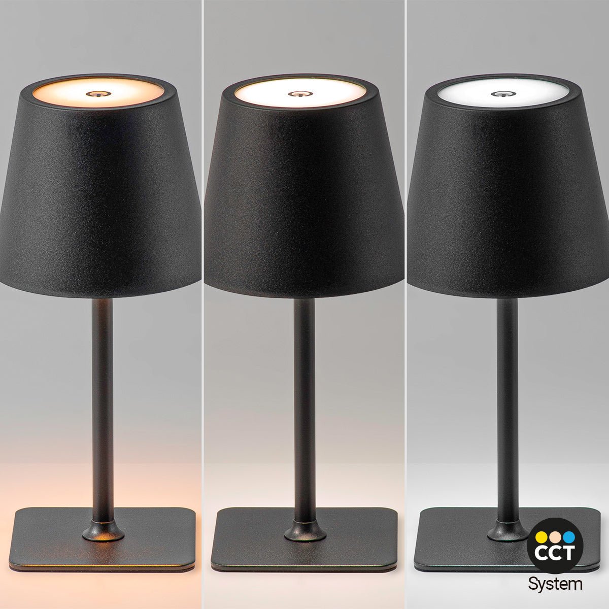 Lámpara de mesa LED CCT inalámbrica - Táctil - Ø100 mm