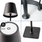 Lámpara de mesa LED CCT inalámbrica - Táctil - Ø100 mm