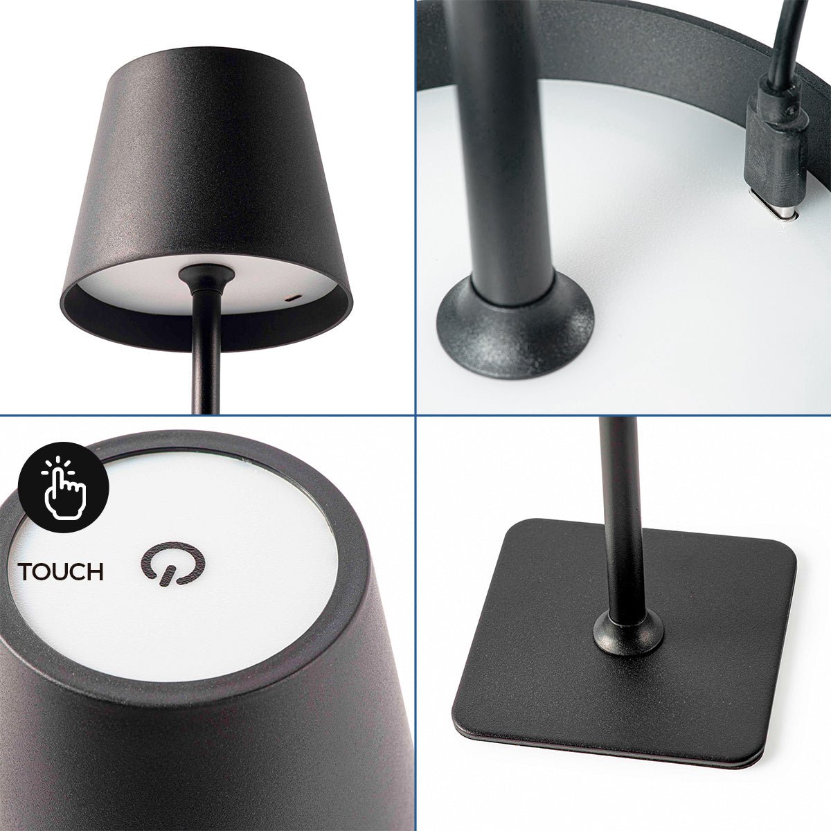 Lámpara de mesa LED CCT inalámbrica - Táctil - Ø100 mm