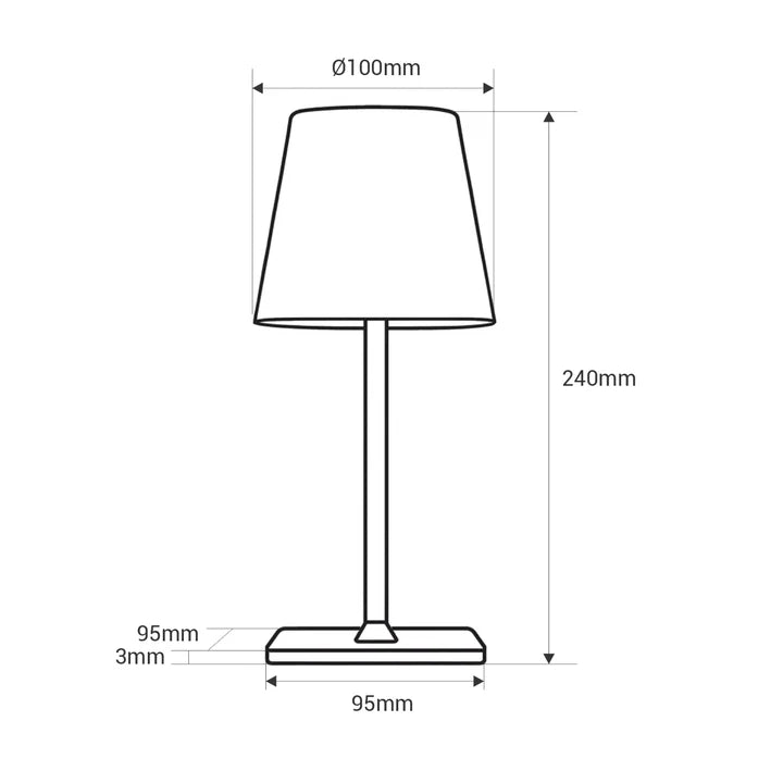 Lámpara de mesa LED CCT inalámbrica - Táctil - Ø100 mm