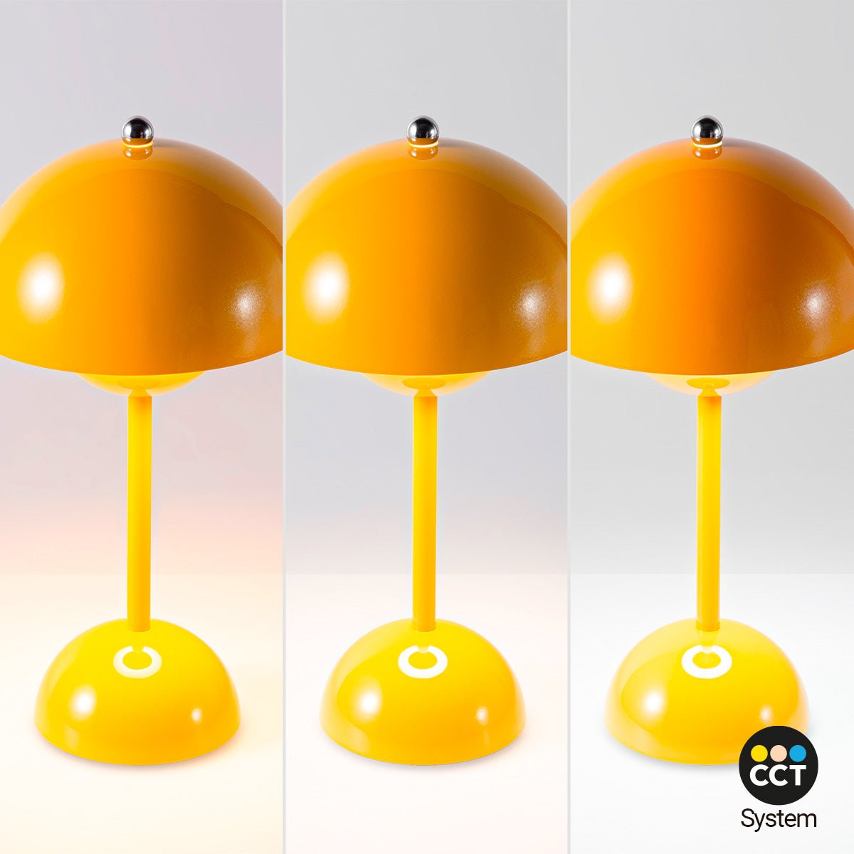 Lámpara de mesa LED CCT portátil "BLUME" - Táctil - Ø160 mm