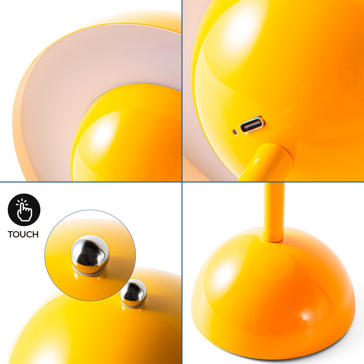 Lámpara de mesa LED CCT portátil "BLUME" - Táctil - Ø160 mm