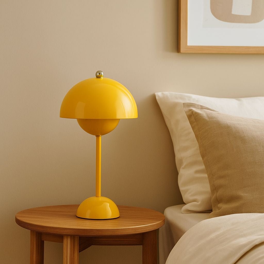 Lámpara de mesa LED CCT portátil "BLUME" - Táctil - Ø160 mm