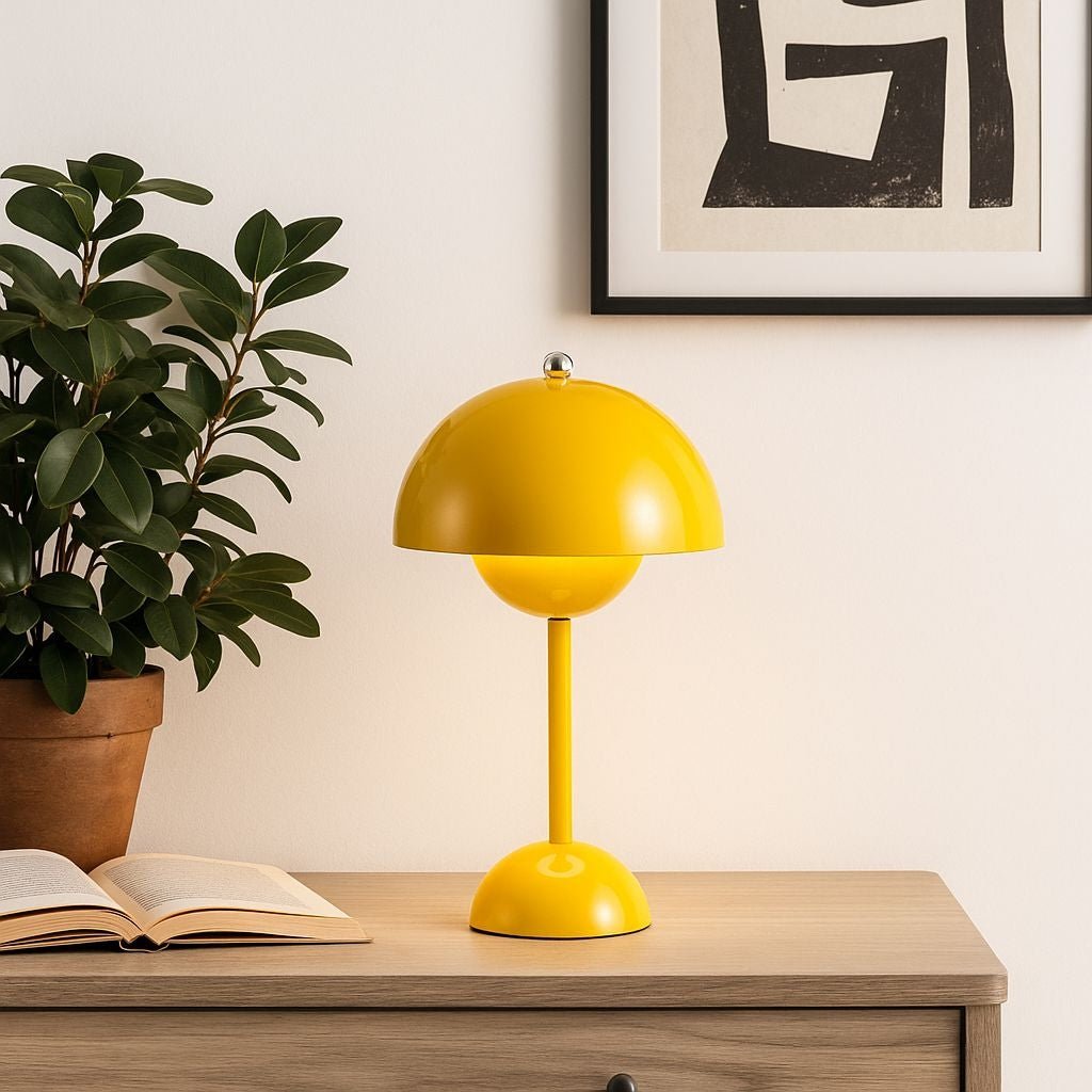 Lámpara de mesa LED CCT portátil "BLUME" - Táctil - Ø160 mm