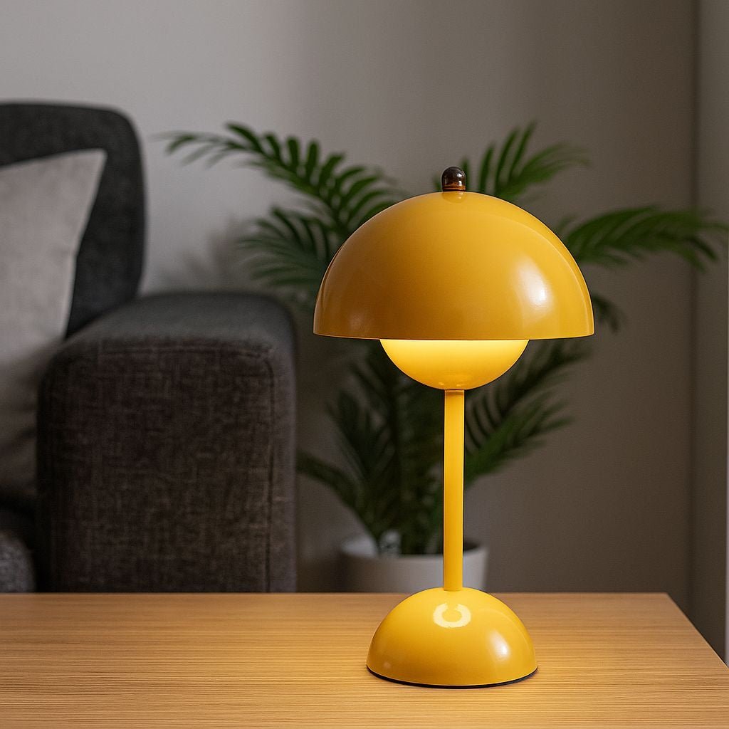Lámpara de mesa LED CCT portátil "BLUME" - Táctil - Ø160 mm