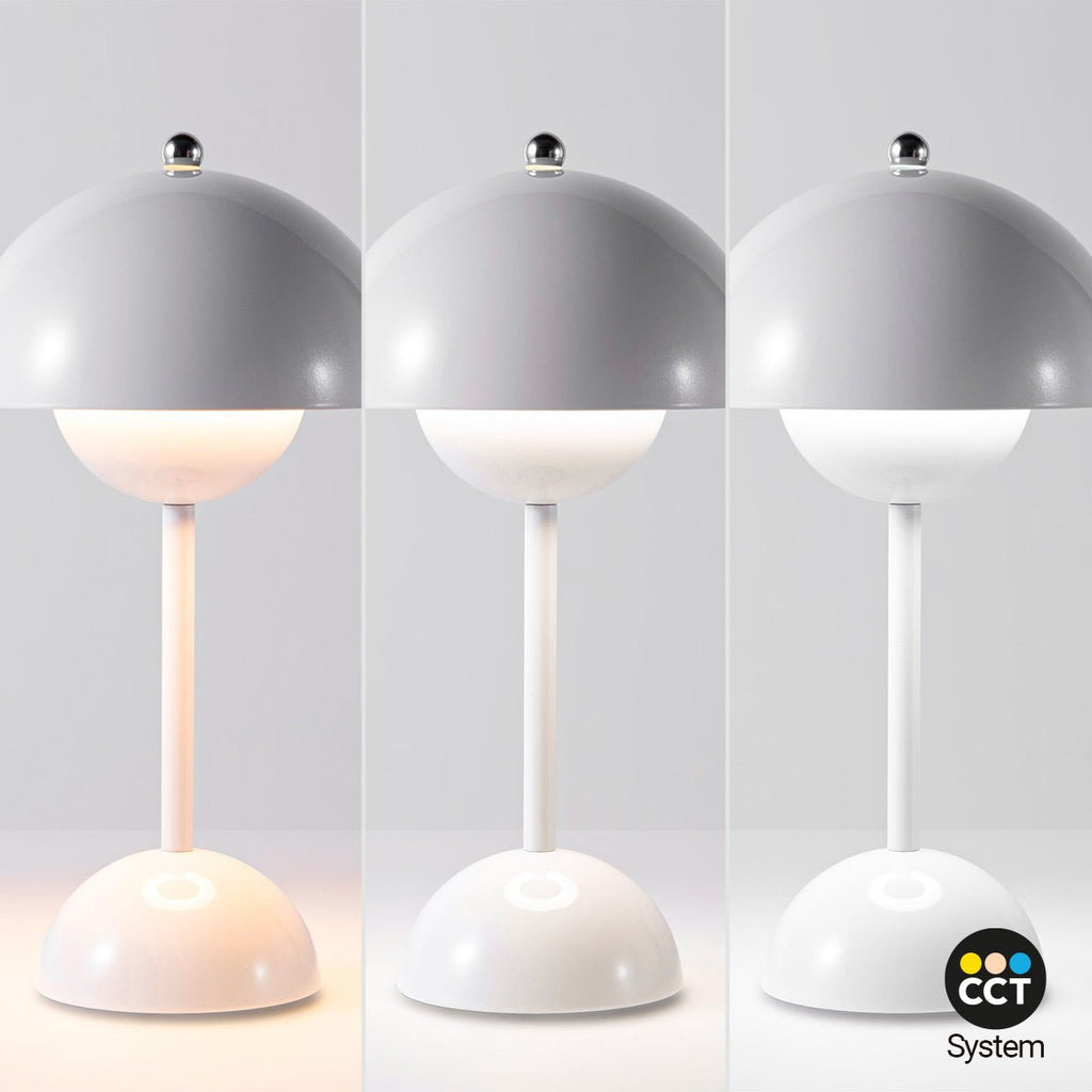 Lámpara de mesa LED CCT portátil "BLUME" - Táctil - Ø160 mm