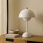 Lámpara de mesa LED CCT portátil "BLUME" - Táctil - Ø160 mm