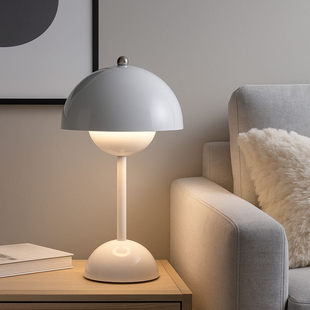 Lámpara de mesa LED CCT portátil "BLUME" - Táctil - Ø160 mm