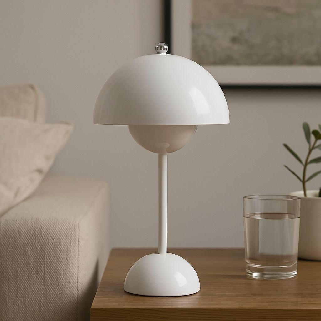 Lámpara de mesa LED CCT portátil "BLUME" - Táctil - Ø160 mm