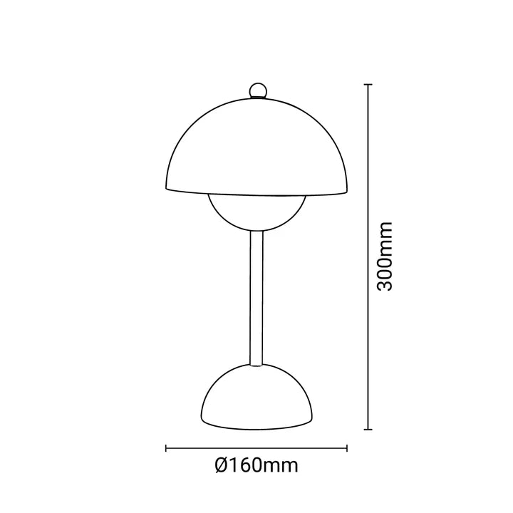 Lámpara de mesa LED CCT portátil "BLUME" - Táctil - Ø160 mm