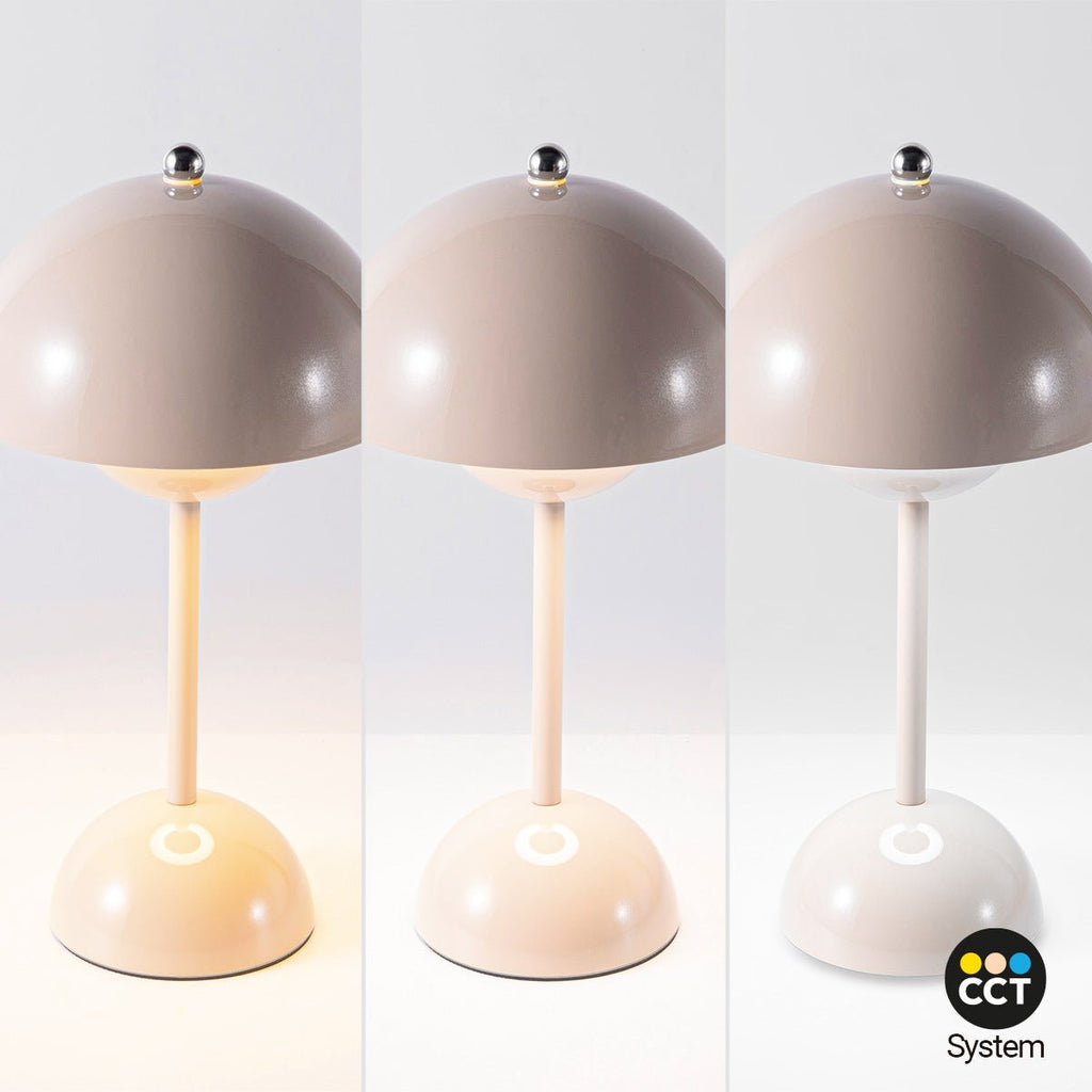 Lámpara de mesa LED CCT portátil "BLUME" - Táctil - Ø160 mm