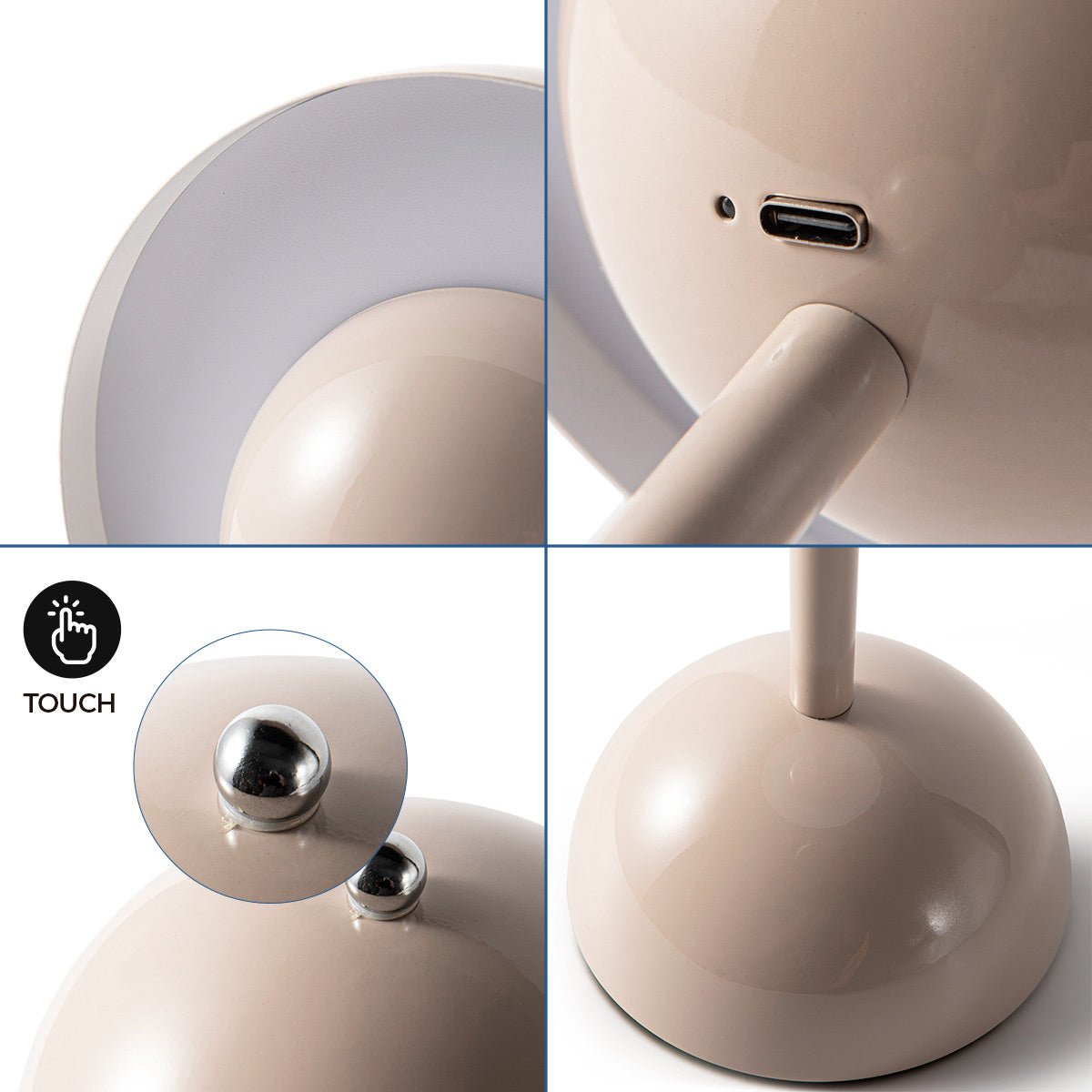 Lámpara de mesa LED CCT portátil "BLUME" - Táctil - Ø160 mm
