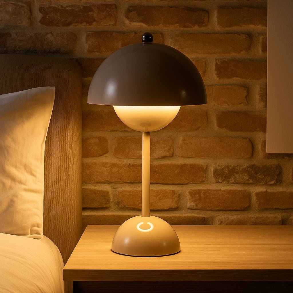 Lámpara de mesa LED CCT portátil "BLUME" - Táctil - Ø160 mm