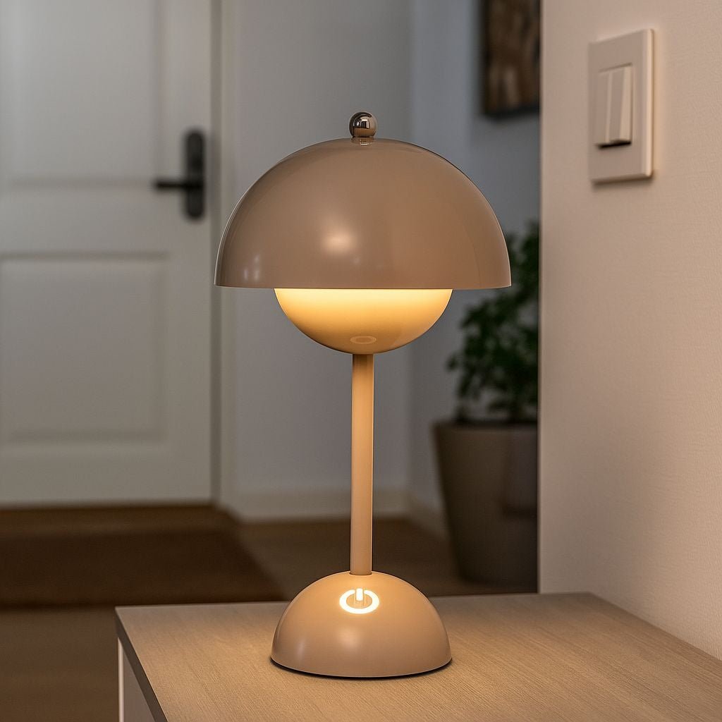 Lámpara de mesa LED CCT portátil "BLUME" - Táctil - Ø160 mm