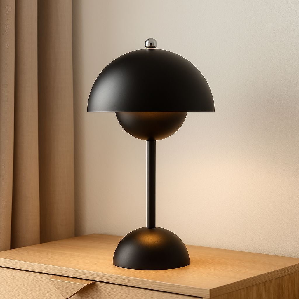 Lámpara de mesa LED CCT portátil "BLUME" - Táctil - Ø160 mm