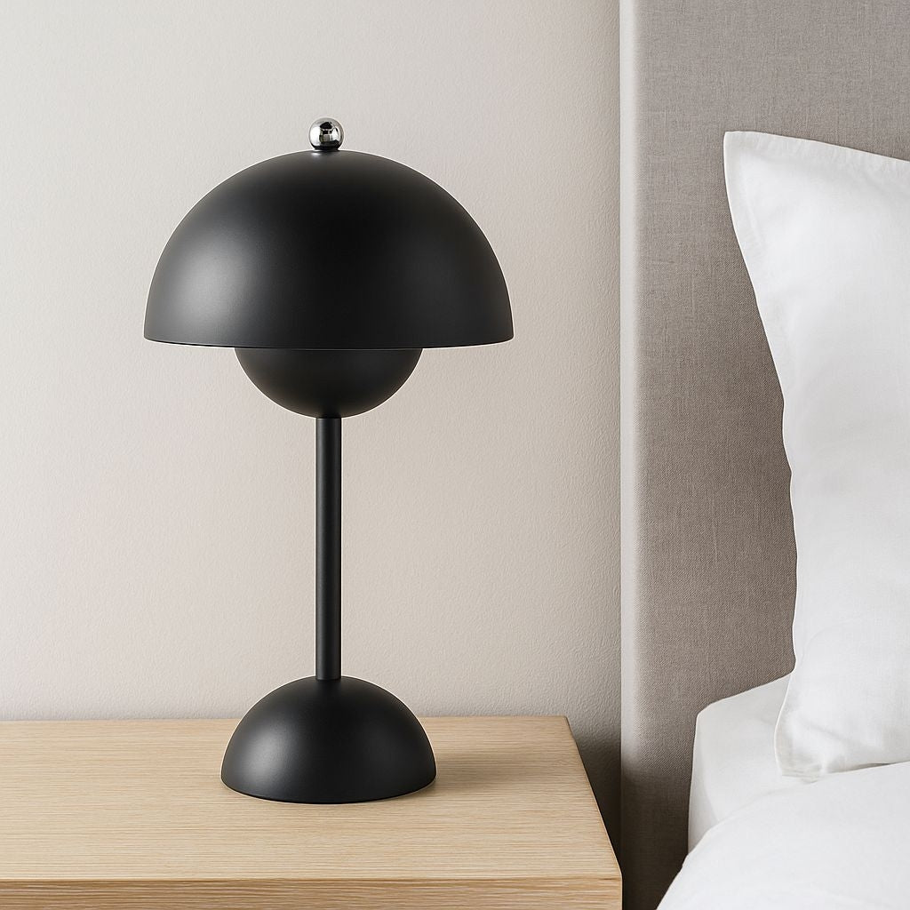 Lámpara de mesa LED CCT portátil "BLUME" - Táctil - Ø160 mm