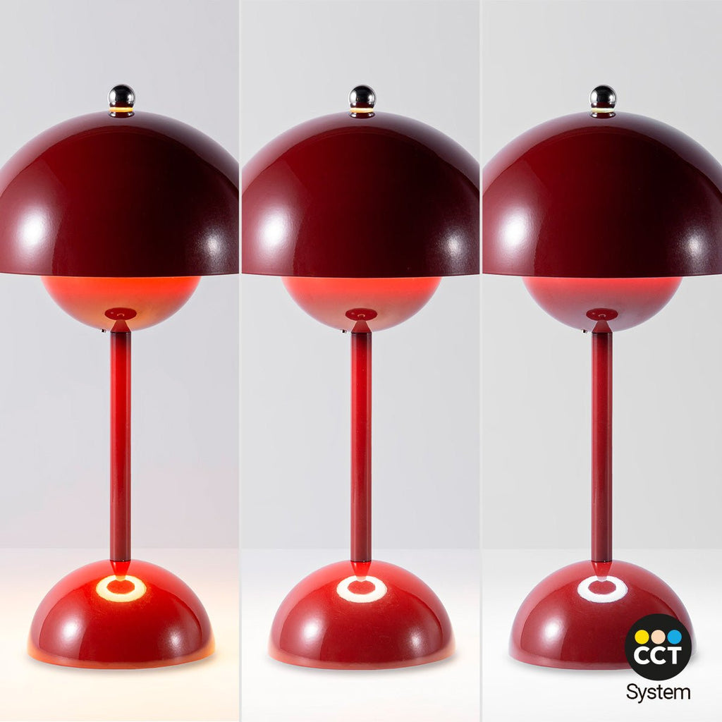 Lámpara de mesa LED CCT portátil "BLUME" - Táctil - Ø160 mm