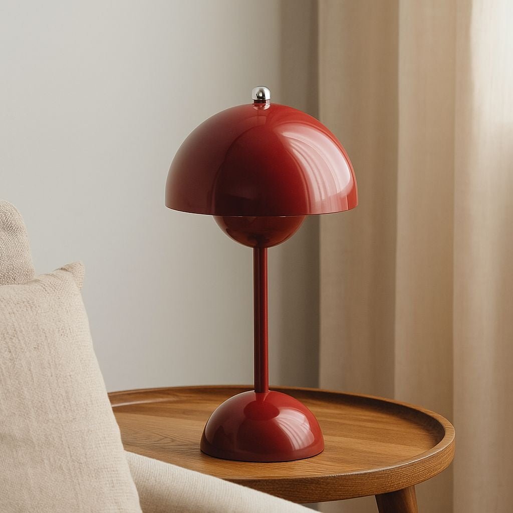 Lámpara de mesa LED CCT portátil "BLUME" - Táctil - Ø160 mm