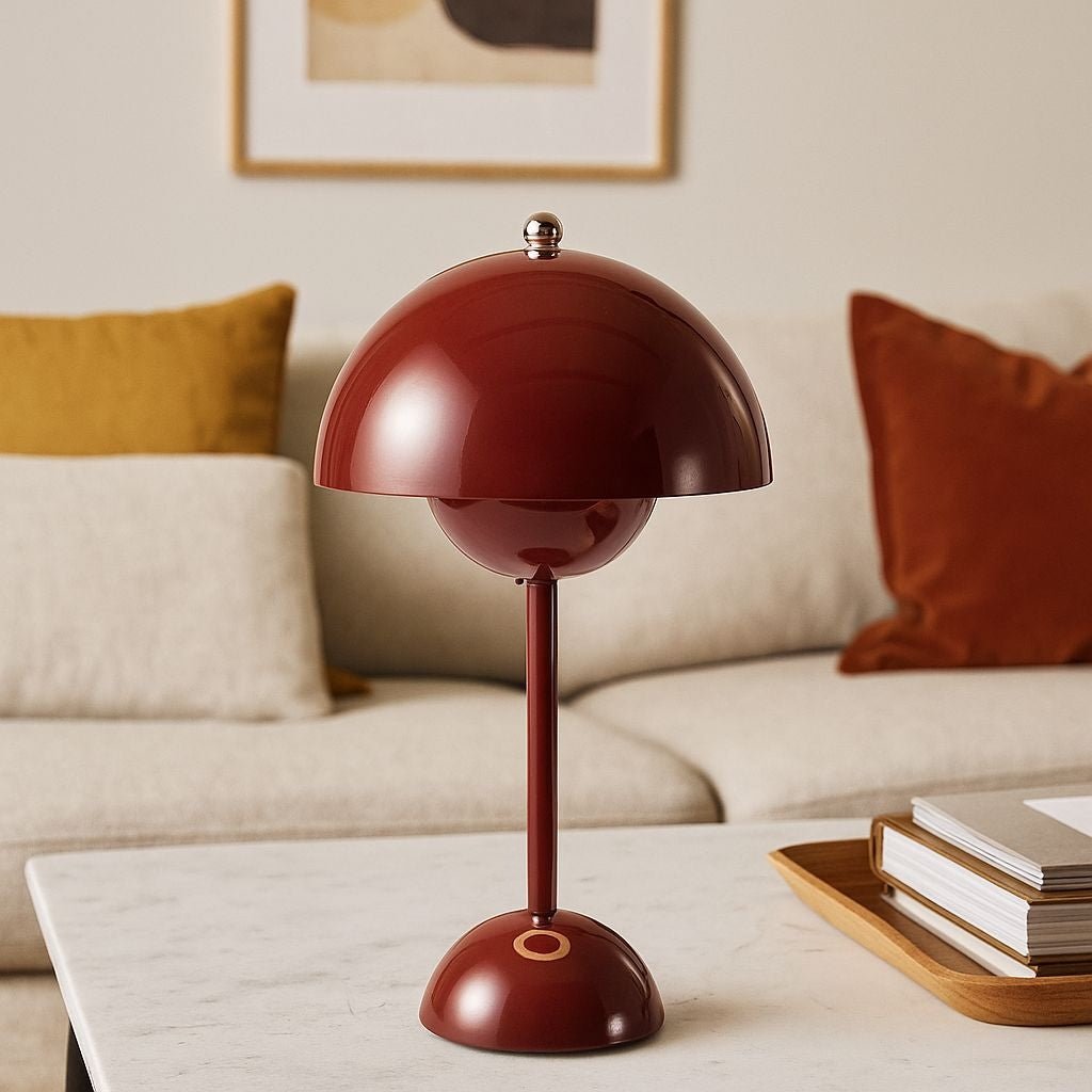Lámpara de mesa LED CCT portátil "BLUME" - Táctil - Ø160 mm
