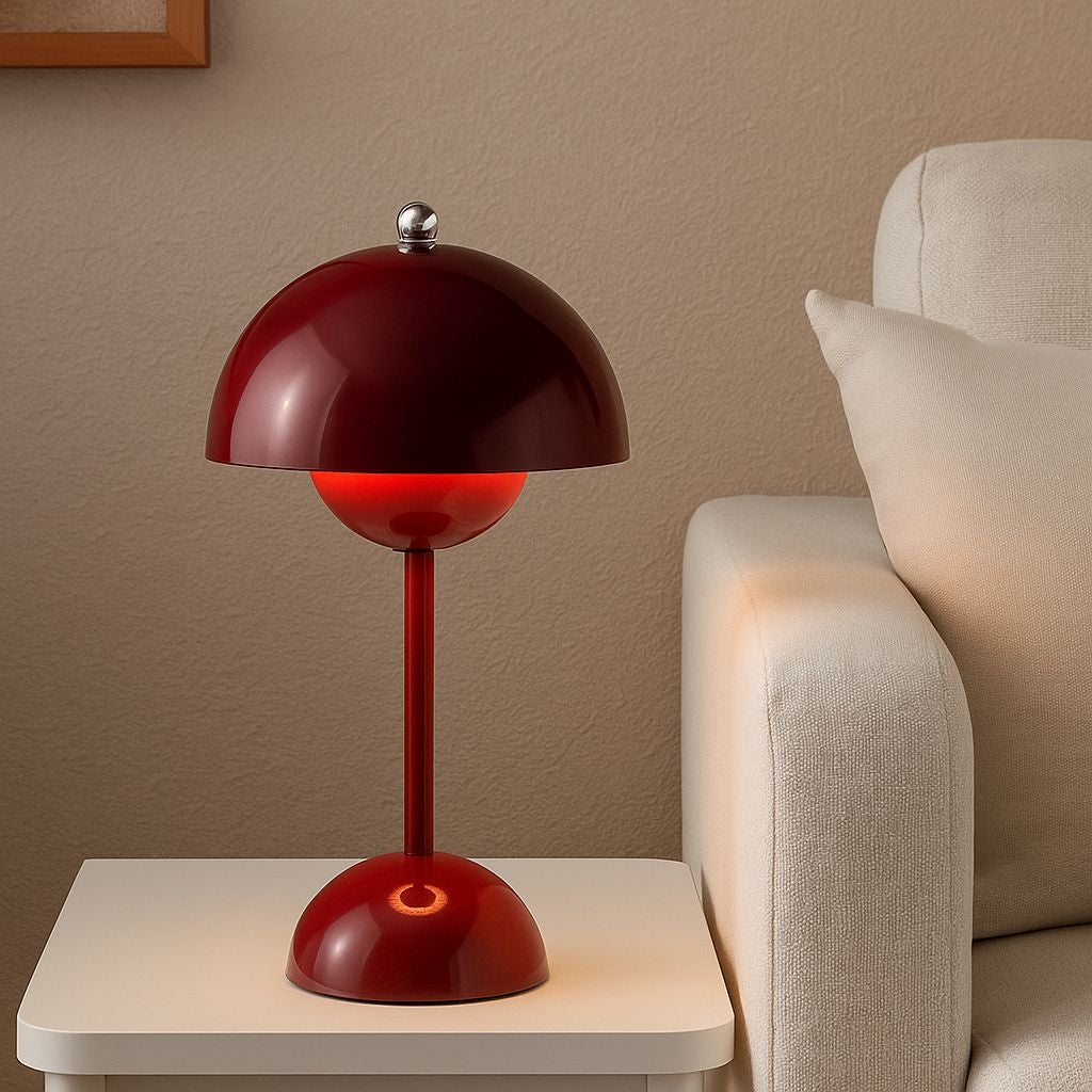 Lámpara de mesa LED CCT portátil "BLUME" - Táctil - Ø160 mm
