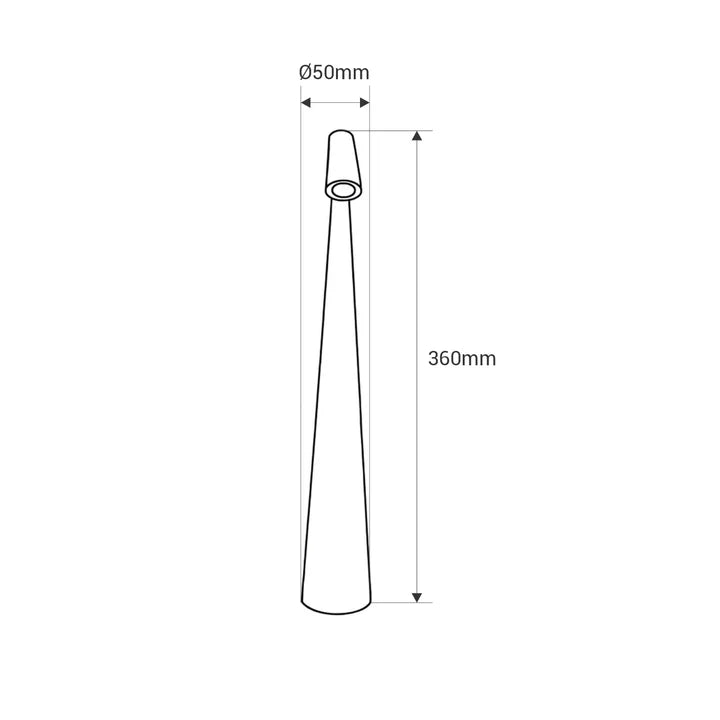 Lámpara de mesa LED portátil "CATA" - Táctil - 3000K