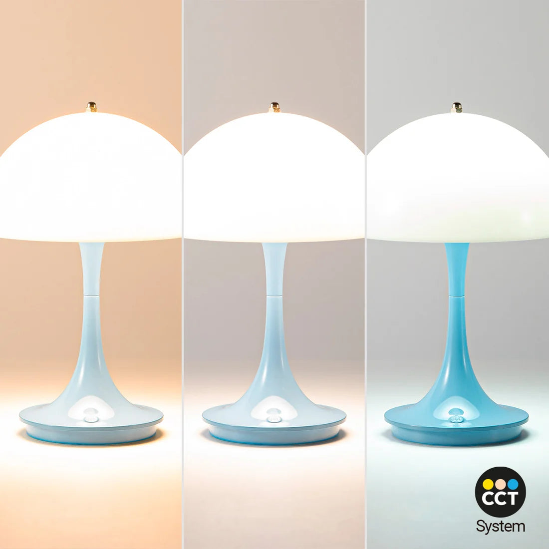 Lámpara de mesa LED CCT portátil "AURA" - Táctil - Semiesférica