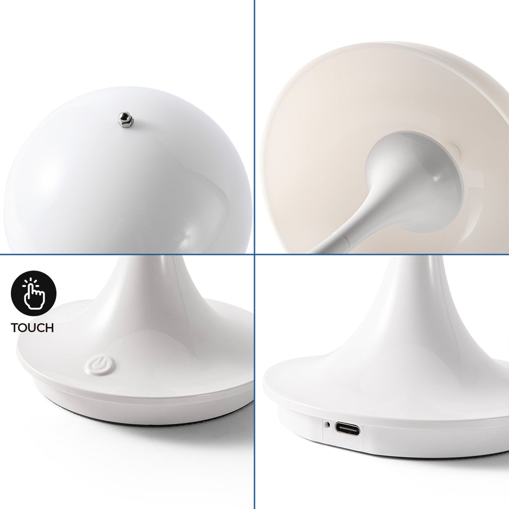 Lámpara de mesa LED CCT portátil "AURA" - Táctil - Semiesférica