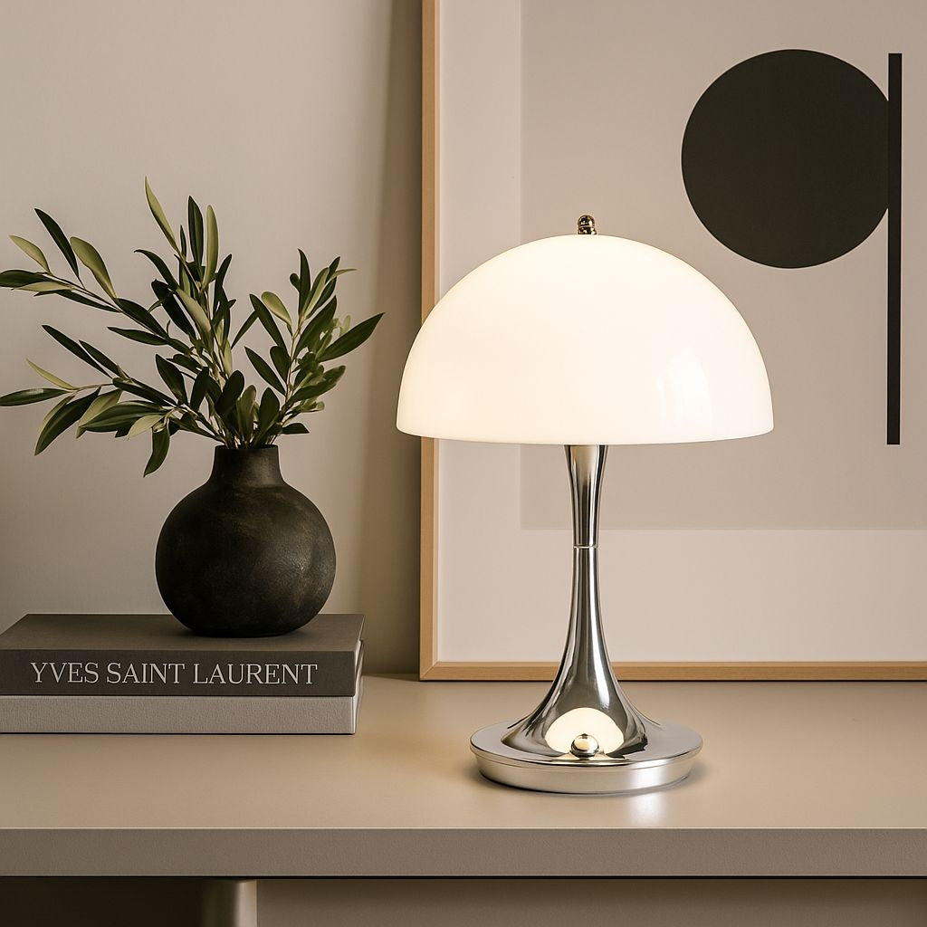 Lámpara de mesa LED CCT portátil "AURA" - Táctil - Semiesférica