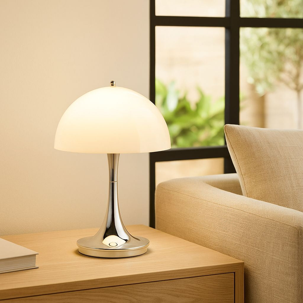 Lámpara de mesa LED CCT portátil "AURA" - Táctil - Semiesférica