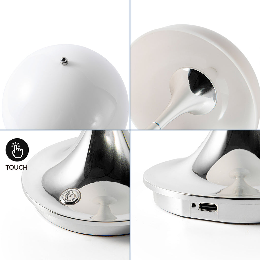 Lámpara de mesa LED CCT portátil "AURA" - Táctil - Semiesférica