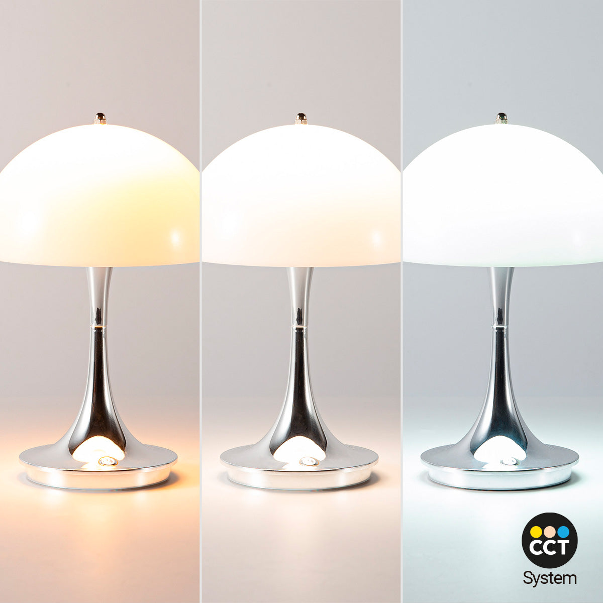 Lámpara de mesa LED CCT portátil "AURA" - Táctil - Semiesférica