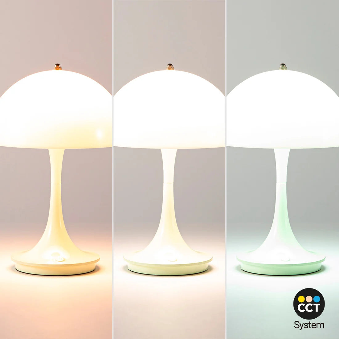 Lámpara de mesa LED CCT portátil "AURA" - Táctil - Semiesférica