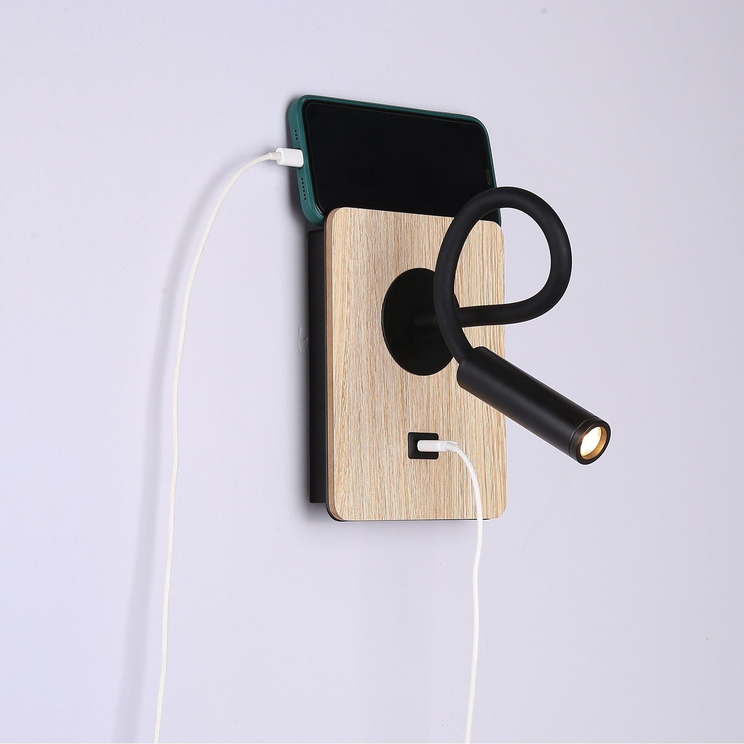 Aplique de pared flexible para lectura con puerto USB "LONDON USB" - Chip CREE - 3W