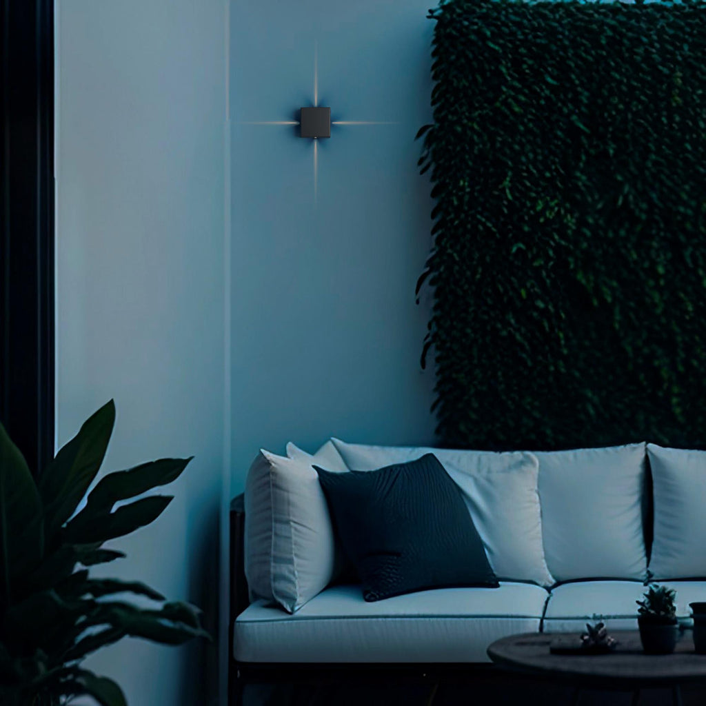 Aplique de pared exterior LED cuadrado "Karen 4" - 6W - IP54 - Emisión de luz cuatro caras